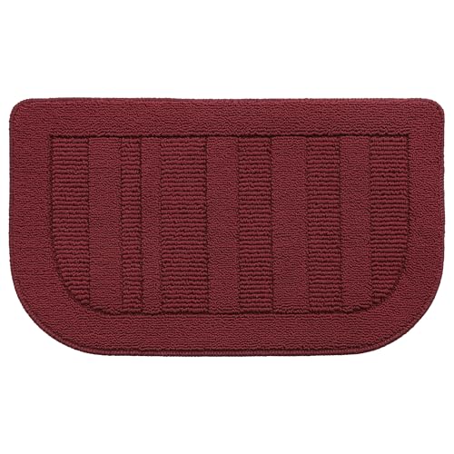 30x18 Inch Kitchen Rugs Non Slip Washable Kitchen Sink Rug (1'6" x 2'6" (Semicircular) / Red)