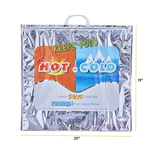 Hot & Cold Insulated Bags for Food Delivery & Grocery Shopping (X Large (Grocery Size) / 2 Pack)