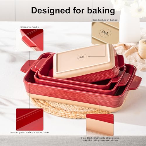 Casserole Dishes for Oven (Red Yellow)