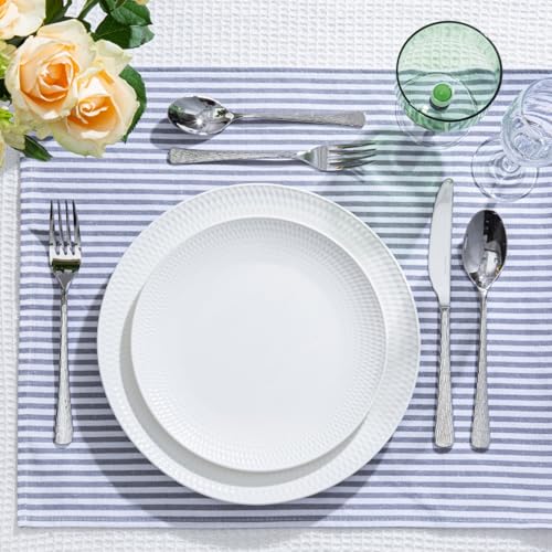 45 Pcs 18 10 Steel Silverware Set with Serving Utensils (45-Piece / Silver)