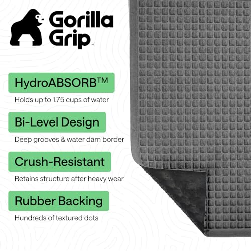 HydroABSORB Door Mat for Indoor Outdoor Use (Grey / 29" X 17")