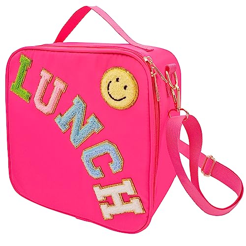 Insulated Lunch Bag With Adjustable Shoulder Strap (Rosy Red)