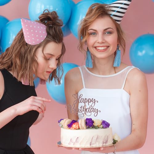 Happy Birthday Cake Toppers 9 Inch Glitter Happy Birthday Cake Pick for Birthday Anniversary Theme Party Cake Decorations Supplies
