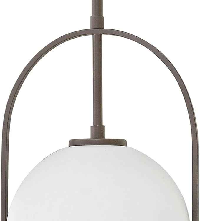 Hinkley Somerset 3407KZ Small Pendant Light, Adjustable Height, for Even or Sloped Ceilings, Etched Opal Globe, Vintage Chic, Buckeye Bronze