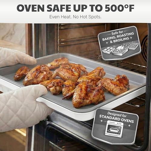 6 Pc Stackable Baking Pans Set (Cream / Gray)