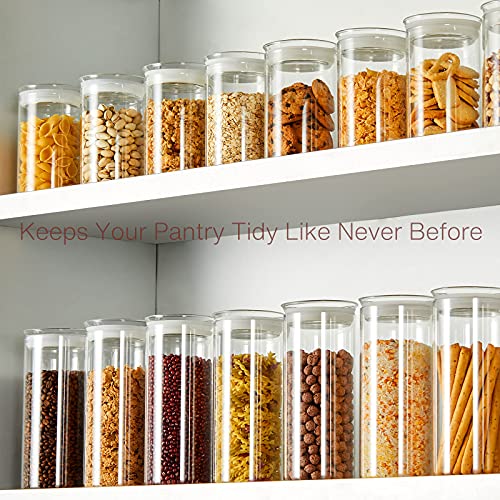 Glass Jars with Airtight Lid Set of 2 (Clear / 8-37oz 2Pack)