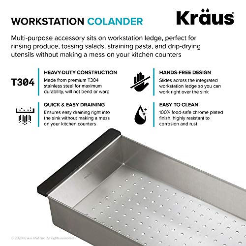Stainless Steel 16.75 in Workstation Sink Colander CS