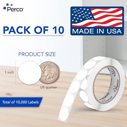 White Perforated Round Circle Dot Sticker 1 (White / 1 Inch)