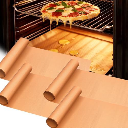 4 Pack XL Thickened Copper Oven Liners for Bottom of Oven (Copper / 25"L x 17"W / 4 Pack)