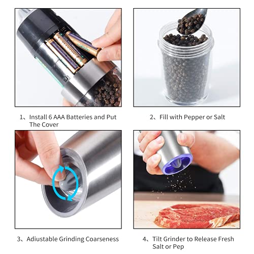 Gravity Salt and Pepper Grinder (Silver 2X)