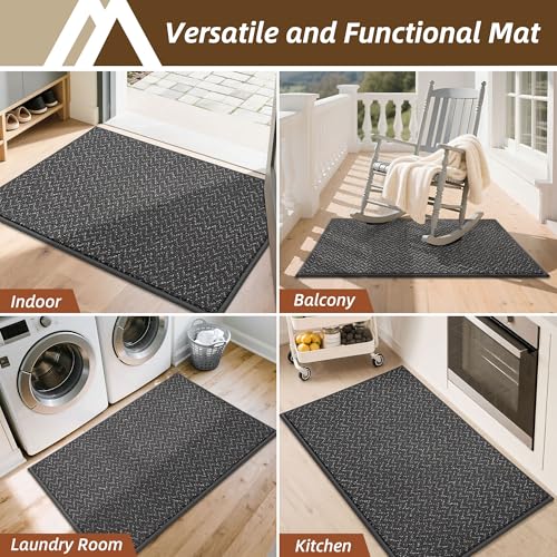 Dirt Trapper Door Mat 36"x60" Non Slip Washable Dark Grey (15 Sq Ft)