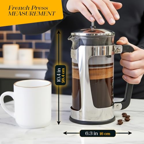 P5 French Press Coffee Maker (Polished Stainless Steel / 32 oz)