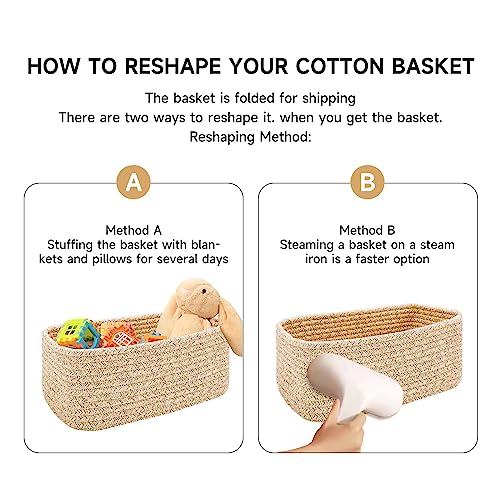 Small Storage Baskets for Organizing (3pcs-L13xW8.5xH5.1" / Black/Brown)