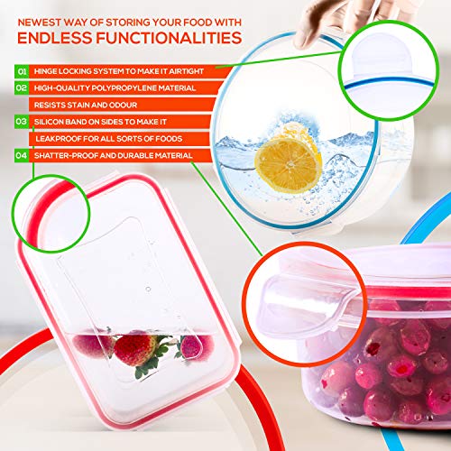 Food Storage Containers with Lids (14 PACK - RED)