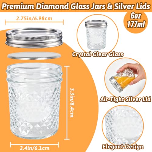 6 oz Glass Mason Jars (6oz-6pcs-D)