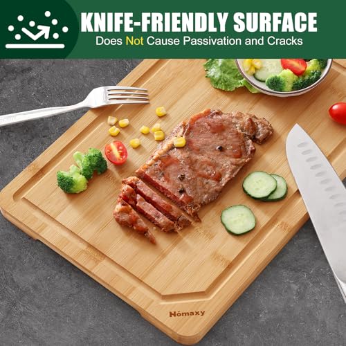 Organic Bamboo Cutting Boards for Kitchen (Natural / 15"L x 10"W)