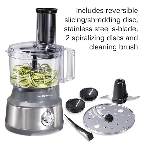 10 Cup Food Processor & Vegetable Chopper (Spiralizing, Grey and Stainless)