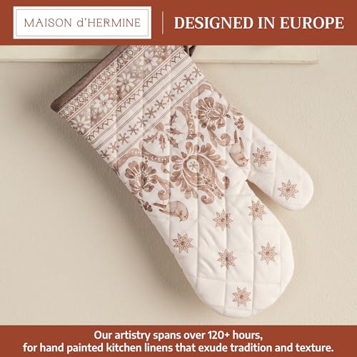Maison d'Hermine Oven Gloves 100% Cotton Oven Mitt (121 - Allure / 7.5" x 13" (Oven Mitt))