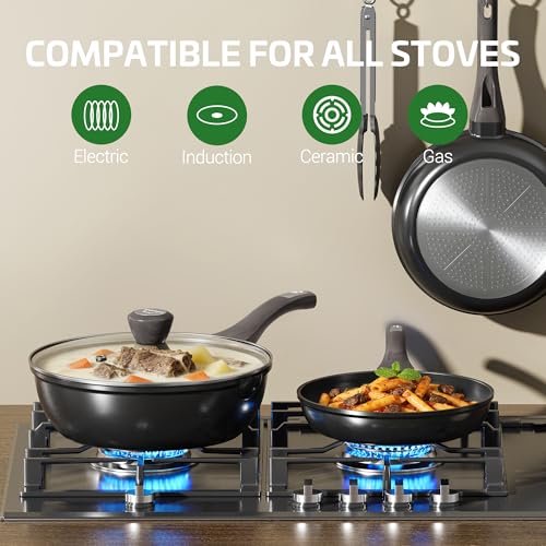 Nonstick Cookware Set (Titanium / 5Pcs)