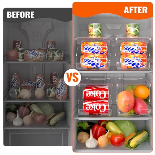 4 Pack Soda Can Organizer for Refrigerator (2 Count)