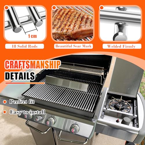 SUS304 Grill Grates for Weber Genesis 300 Series (19.5"x 12.9", For Genesis 300 Series)