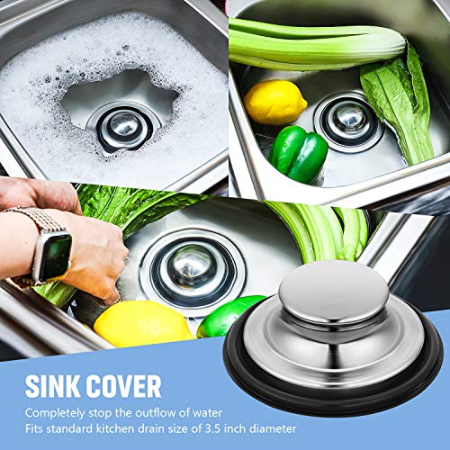 3 Pcs Sink Plug Stopper Disposal Drain Strainer (Silver)