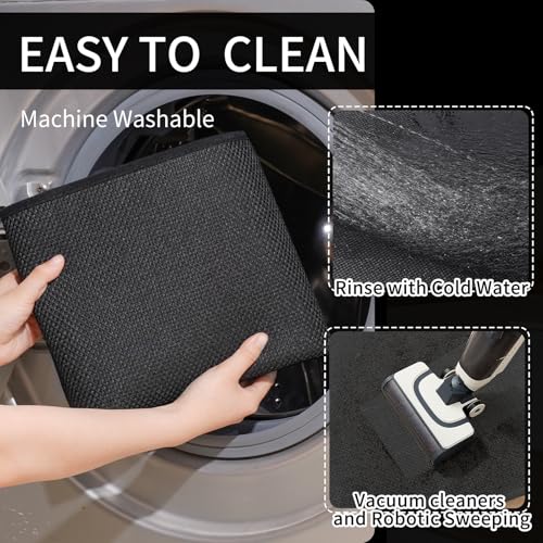 Extra Long Kitchen Runner Rugs Kitchen Mat Non Slip Black 17"x95" (14.397 Sq Ft)