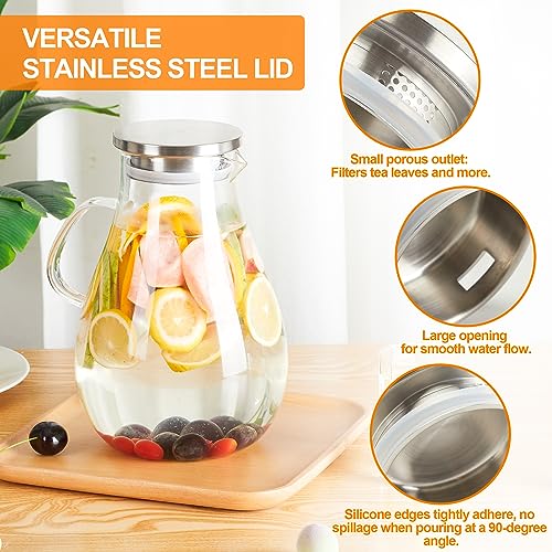 1 Gallon Glass Pitcher with Lid and Handle (1 gallon)