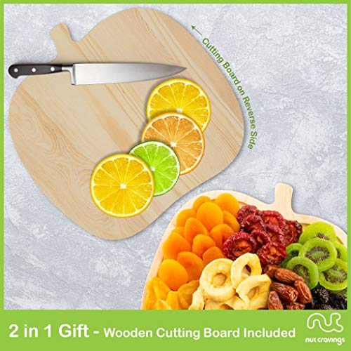 Rosh Hashana Gift Basket Dried Fruit & Nuts (8. Wooden Apple Fruit Tray)