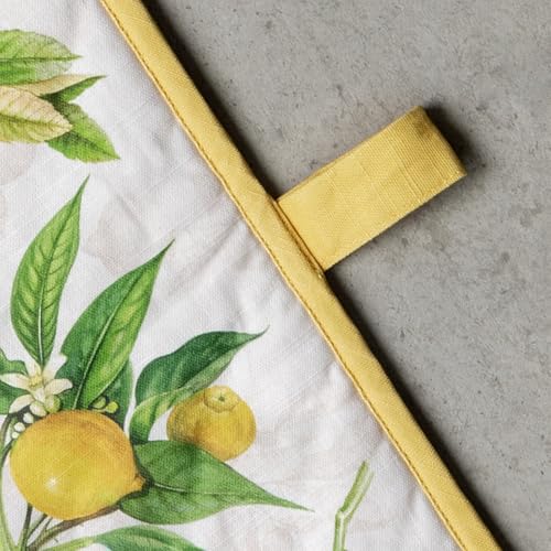 Double Oven Mitts 100% Cotton Double Oven Glove (004 - Limoncello / 7" x 35" (Double Oven Mitt))