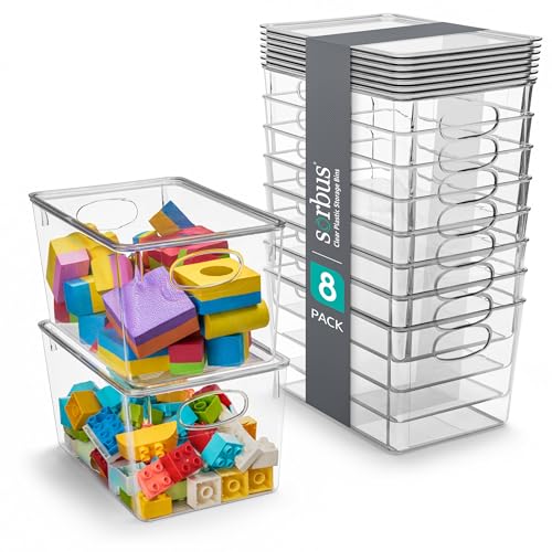 Clear Toy Storage Bins with Lids (8 Count)