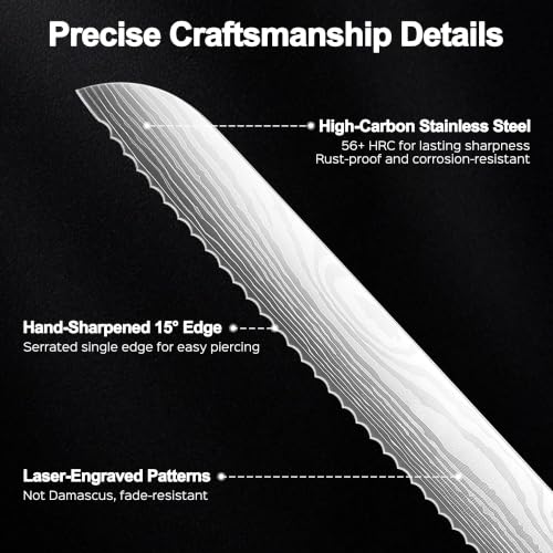 Bread Knife 10 inch Serrated Knife