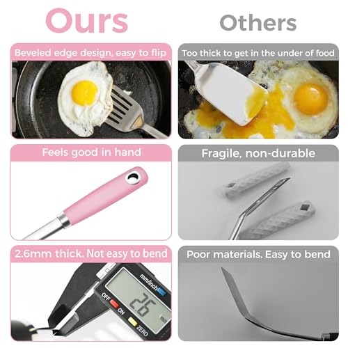 18 0 Stainless Steel Cooking Utensils Set (9PCS-Cooking Utensils Set / Pink)