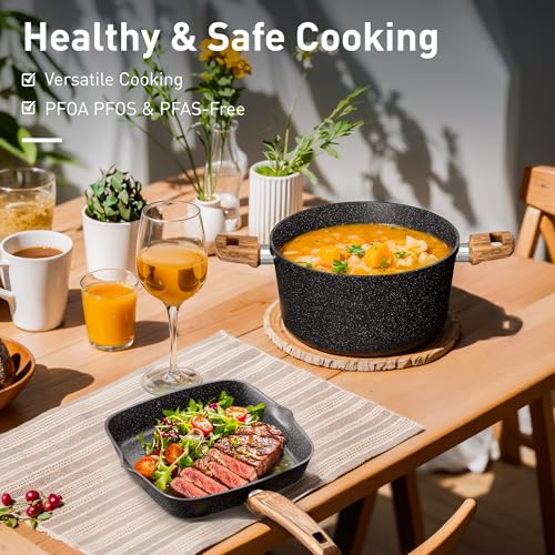 30 Pcs Pots and Pans Set Non Stick (Black / 30 PCS Cookware Set)
