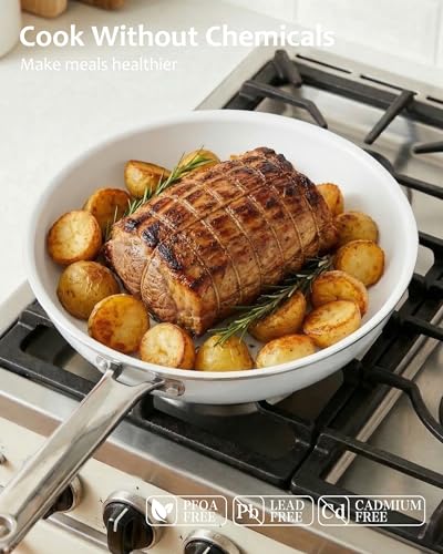 Ceramic Cookware Set Nonstick Pots and Pans Set Oven & Dishwasher Safe
