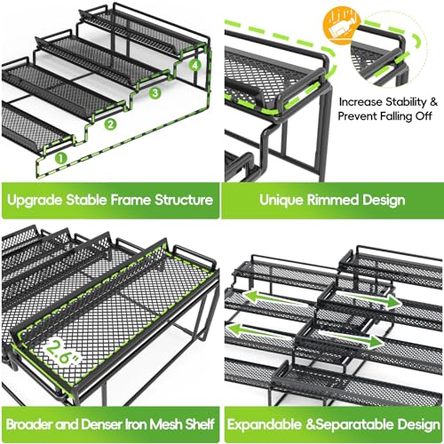 2 Pack Spice Rack Organizer for Cabinet (2 Count)