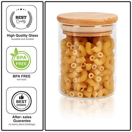 15 Pack 6 oz Glass Jars With Bamboo Lids for Kitchen (6 fl oz (15 pcs))