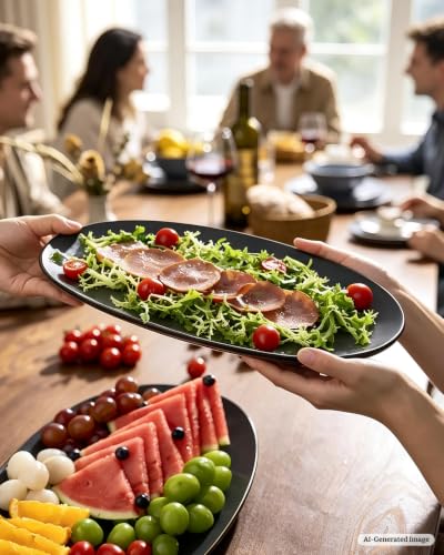 Serving Platters Set of 3 Sizes (Matte Dark Charcoal)
