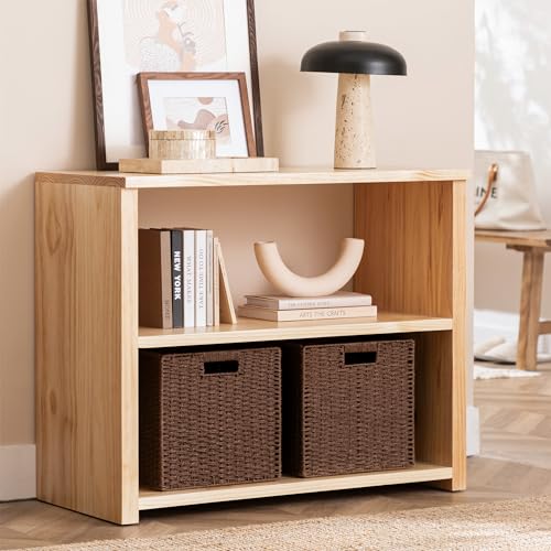 2 Pack Wicker Basket (Cube-2pack 11"×11"×10.5" / Dark Brown)