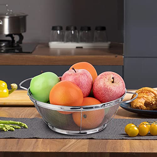 3 Pack 18 8 Stainless Steel Colander Sieves (3 Qt. + 4 Qt. + 5 Qt.)