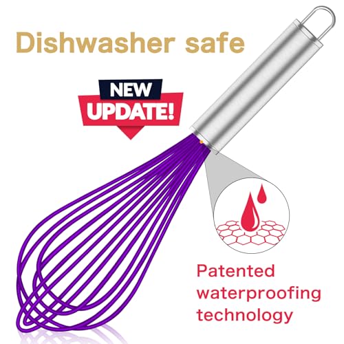 Purple Silicone Whisk Set of 3 (Premium(Purple Pack))