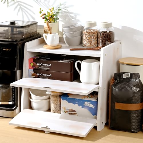 Bamboo Corner Bread Box for Kitchen Countertop 2