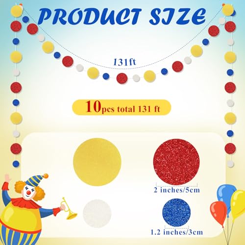 10 Pieces Dot Garland Banner Hanging (Red,blue,yellow)