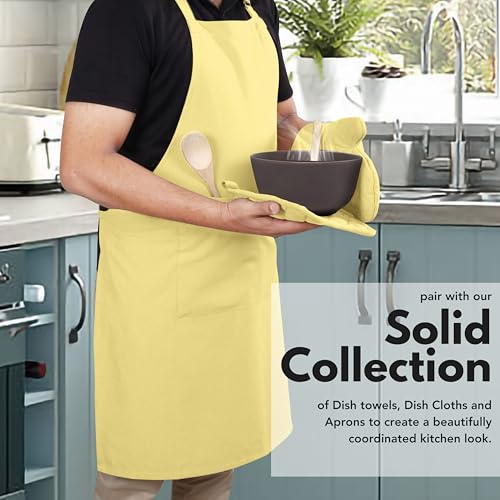 4 Piece Set 2 Oven Mitts & 2 Potholders (Sandal Yellow)