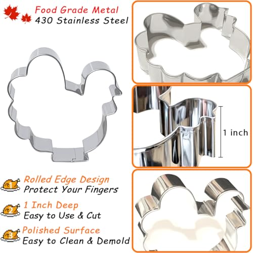 Thanksgiving Cookie Cutters Set 7PCS Large (Thanksgiving)