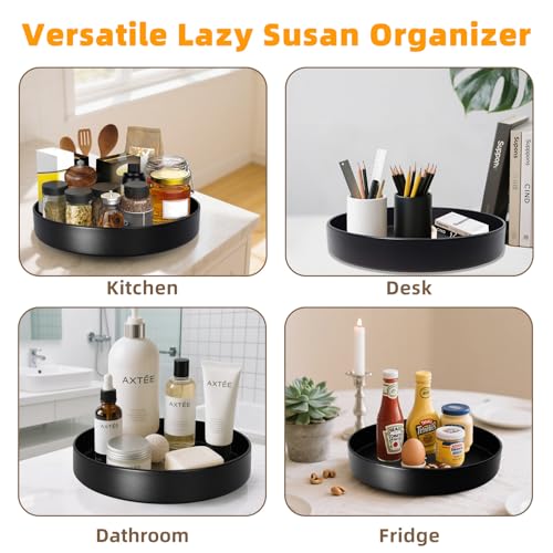 Metal Lazy Susan Organizer (10'' Black-1 Tier)