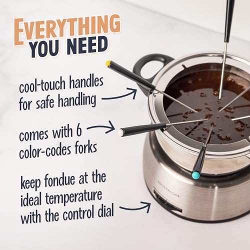 FPS200 6 Cup Stainless Steel Electric Fondue Pot with Temperature Control