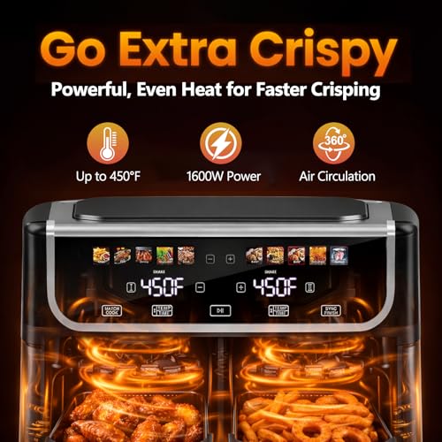 9.5 Qt Dual Basket Air Fryer (Black-9.5Qt-V3 / 9.5Qt(Dual Style))