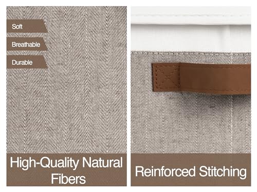 Fabric Storage Bins with Lids (Brown and White / Jumbo)