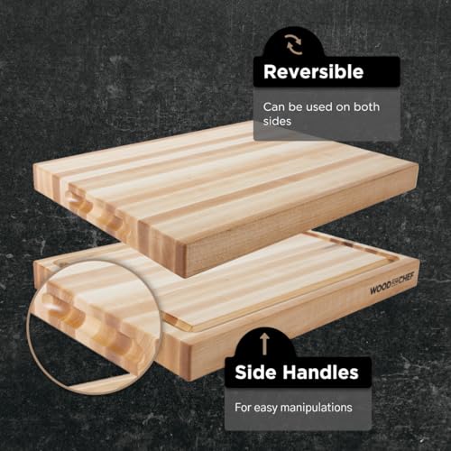 24" Classic Maple Reversible Cutting Board with Juice Groove (24"L x 18"W)